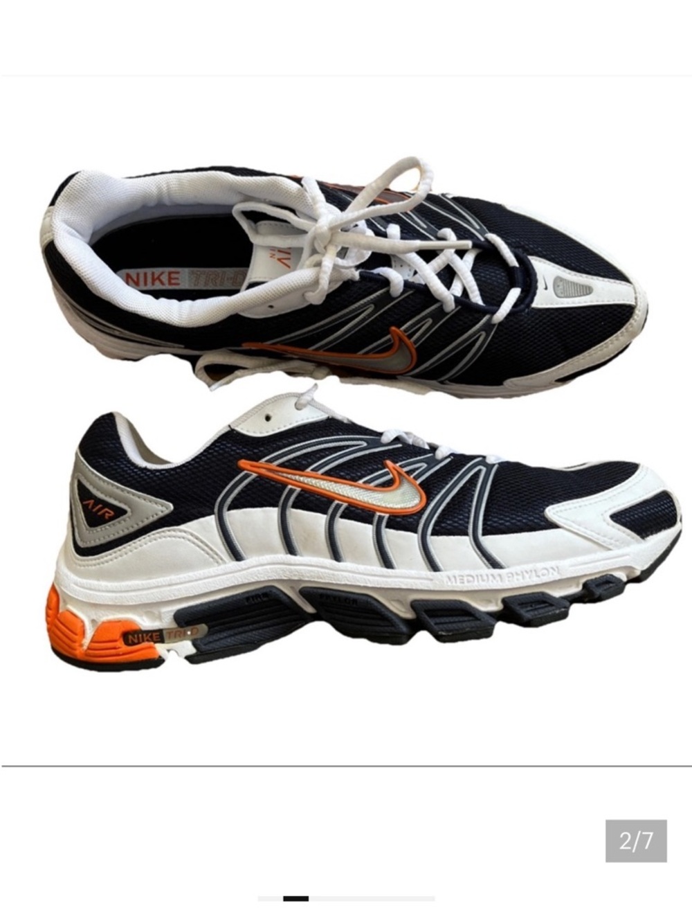 Nike Tri-D Men’s Running Sneakers Orange And Blue Size 10.5 New